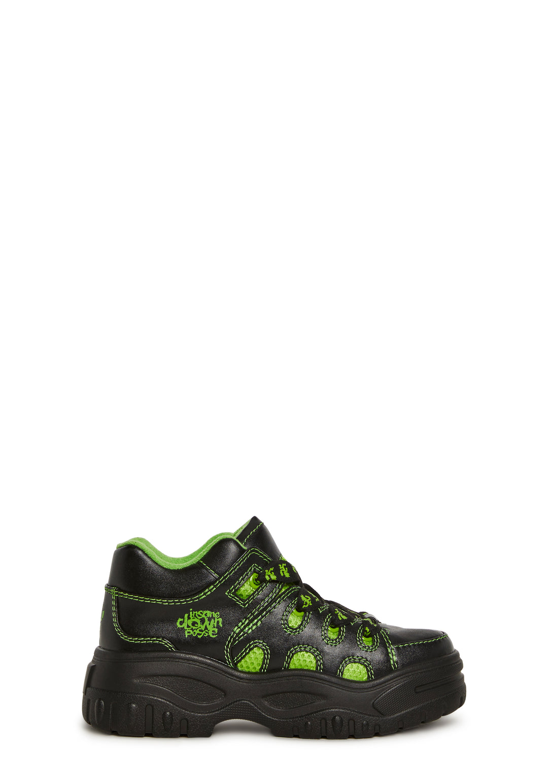 Dolls Kill x Insane Clown Posse Vegan Leather Skate Sneakers With Keychain Charms - Black - Image 3