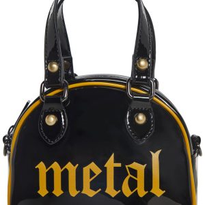 Mini Patent Metal Bowler Bag Current Mood- Black