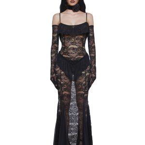 Idolized Maxi Dress And Gloves