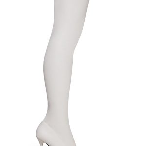 Womens Knee High Stretch Boots Trickz N' Treatz - White