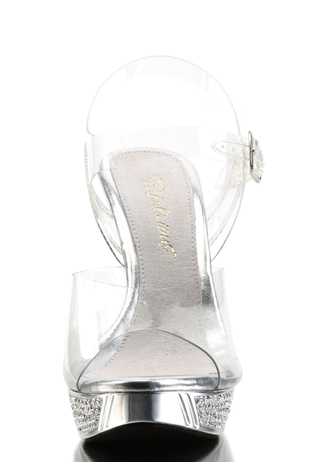 Elegant-408 Platform Ankle Strap Sandals-Silver Chrome - Image 3