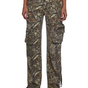 Dolls Kill x RealTree Camo Low Rise Cargo Jeans - Multi