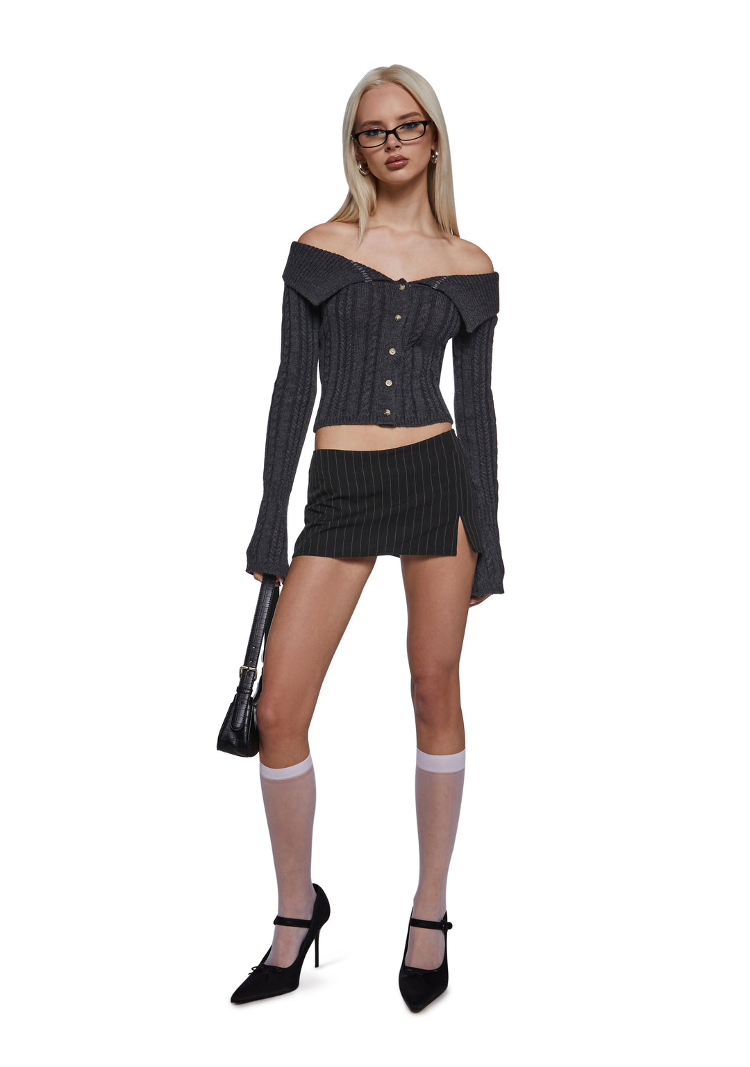 Joely Micro Skirt - Pinstripe - Image 2