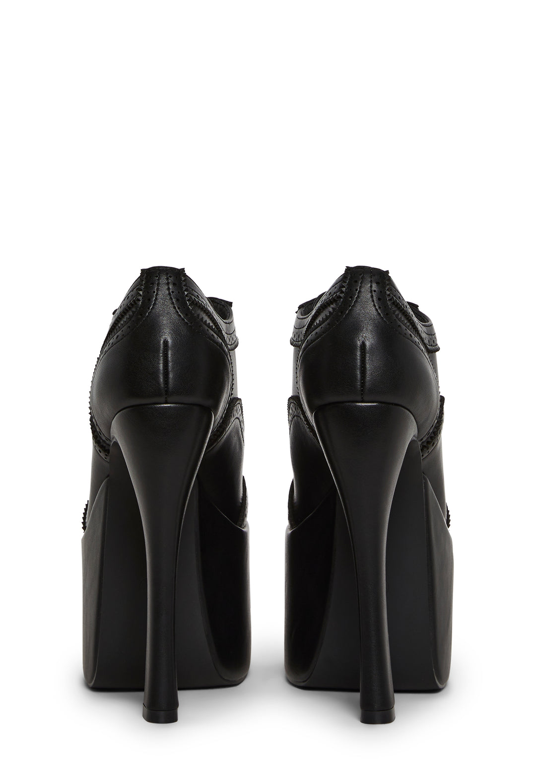 Vegan Leather Platform Oxford Shoes Current Mood - Black - Image 4