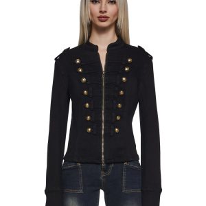 Womens Stretch Twill Jacket Widow - Black