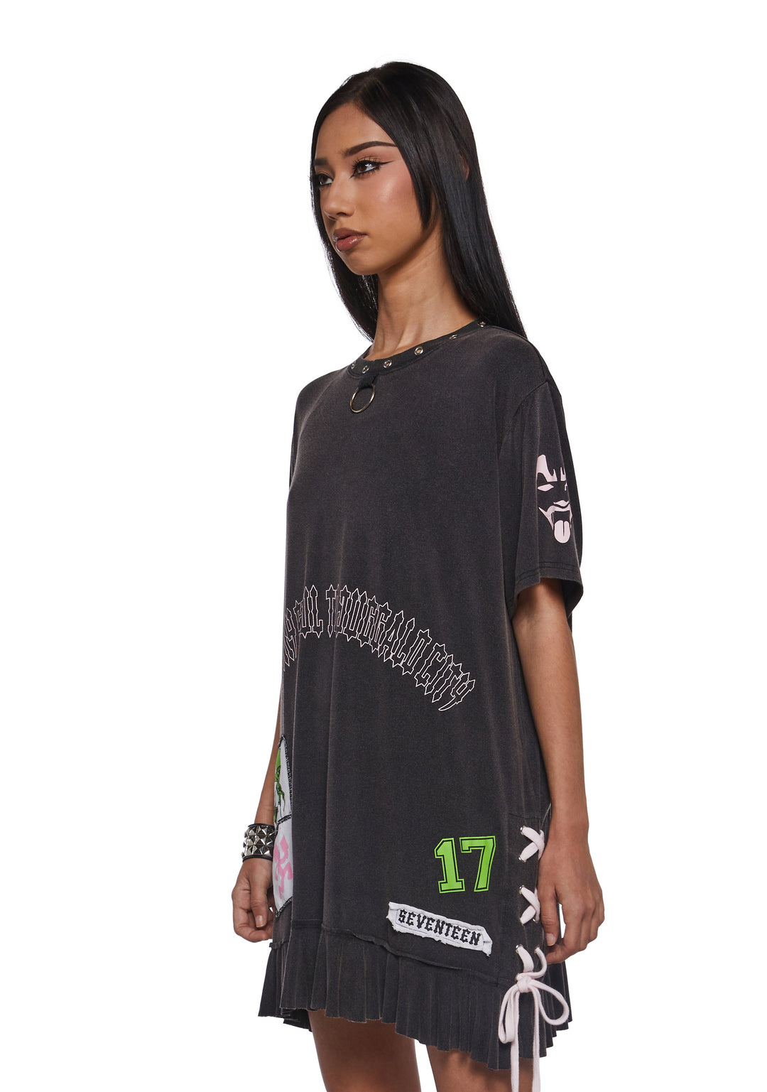 Dolls Kill x Insane Clown Posse Washed Oversized Tee - Black - Image 5