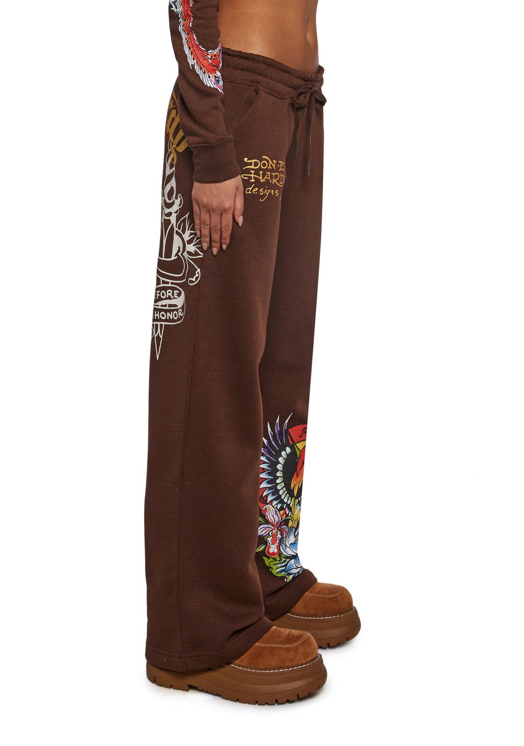 Ed Hardy Phoenix Sweatpants - Brown - Image 3