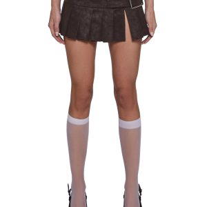 Viral Takeover Mini Skirt - Brown
