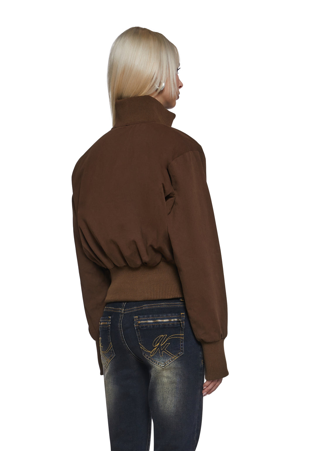 Womens Washed Twill Parka Generation Kiss - Brown - Image 4