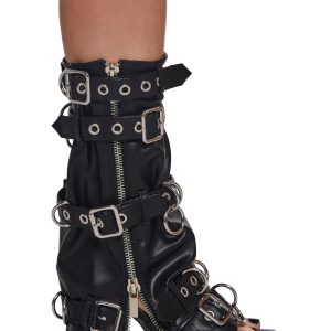 Current Mood Industrial Platform Sandals With Zip Off Pants - Black