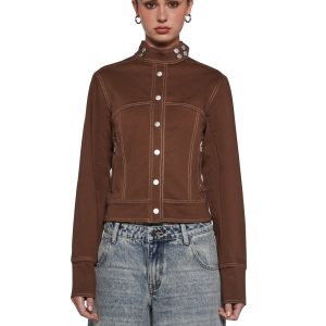 Washed Poplin Contrast Jacket Current Mood - Brown