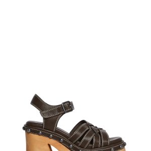 Strappy Vegan Dome Studded Platform Sandals Delias- Brown