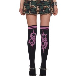 Dolls Kill x Slipknot Pleated Camo Mini Skirt - Green
