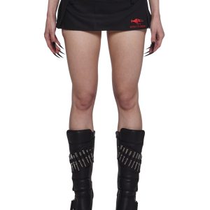 Namilia Born To Ride Pleated Ultra Mini Skirt - Black