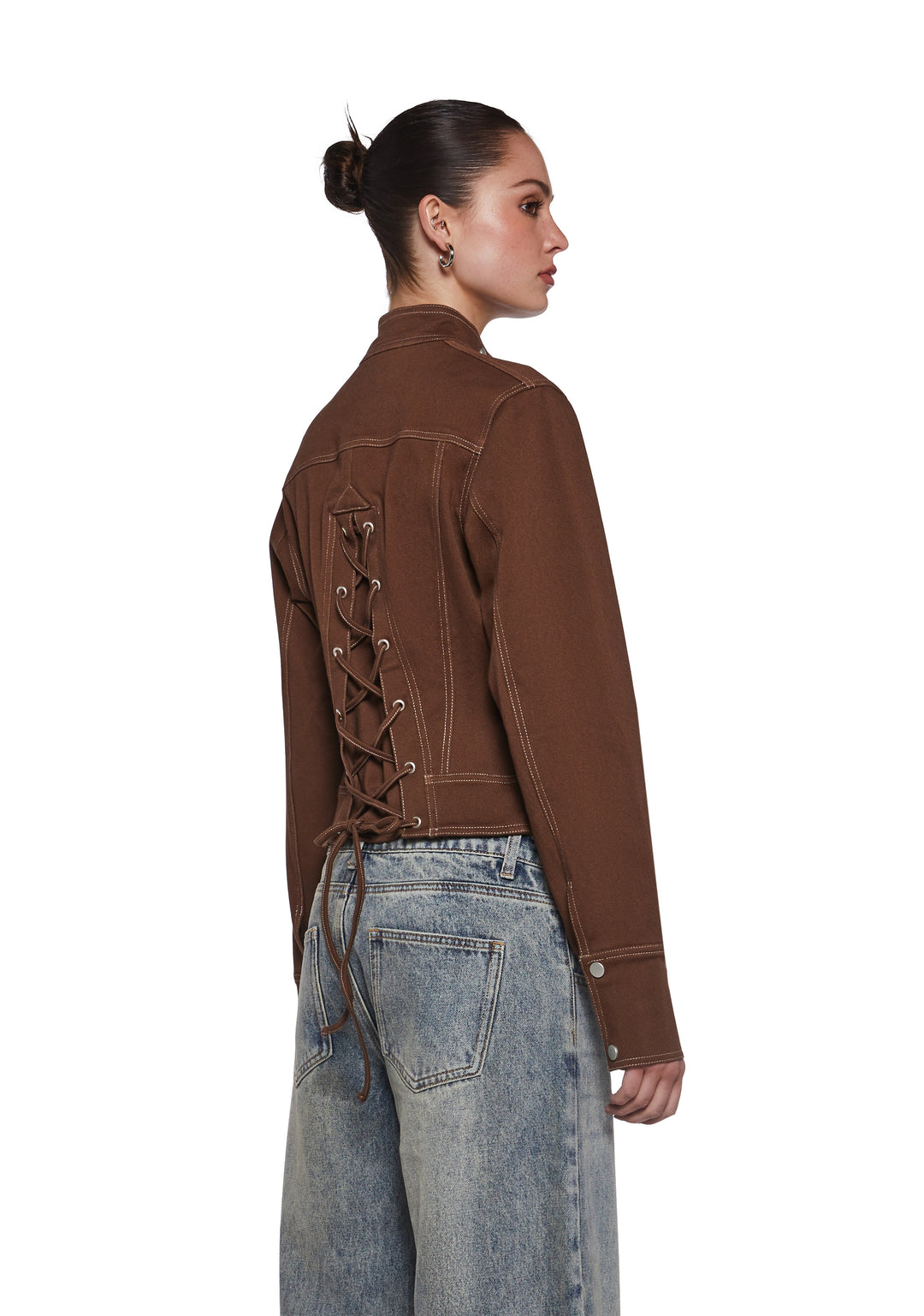 Washed Poplin Contrast Jacket Current Mood - Brown - Image 5
