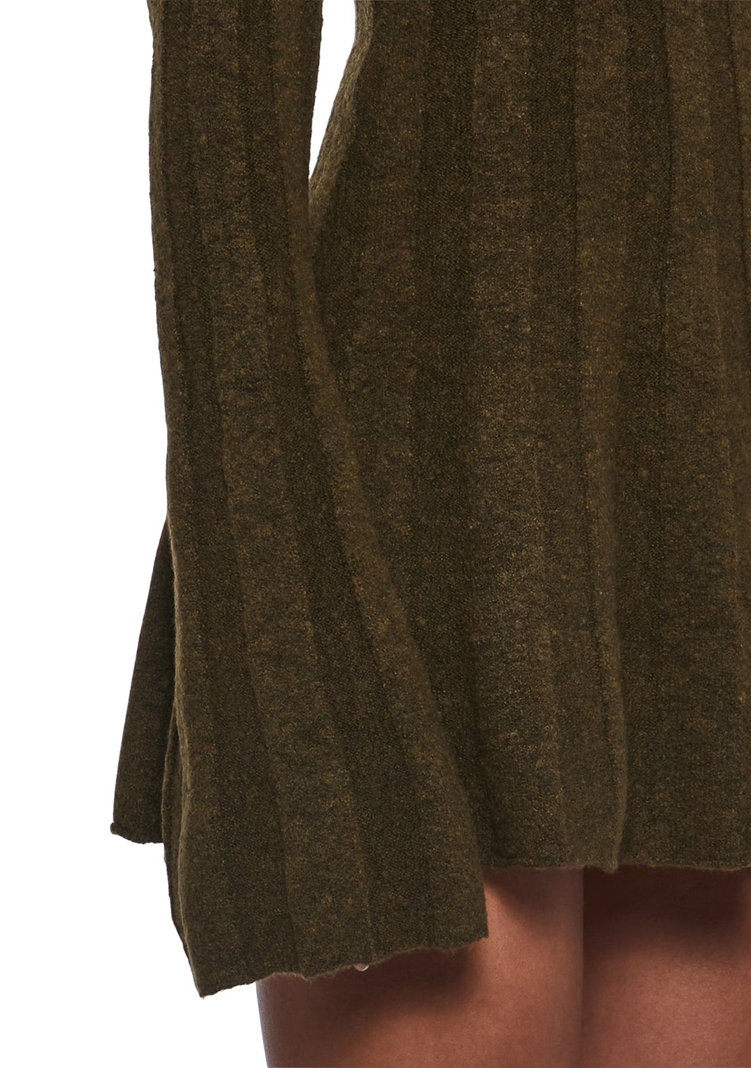 Womens Knit Ribbed Mini Dress Current Mood - Green - Image 5