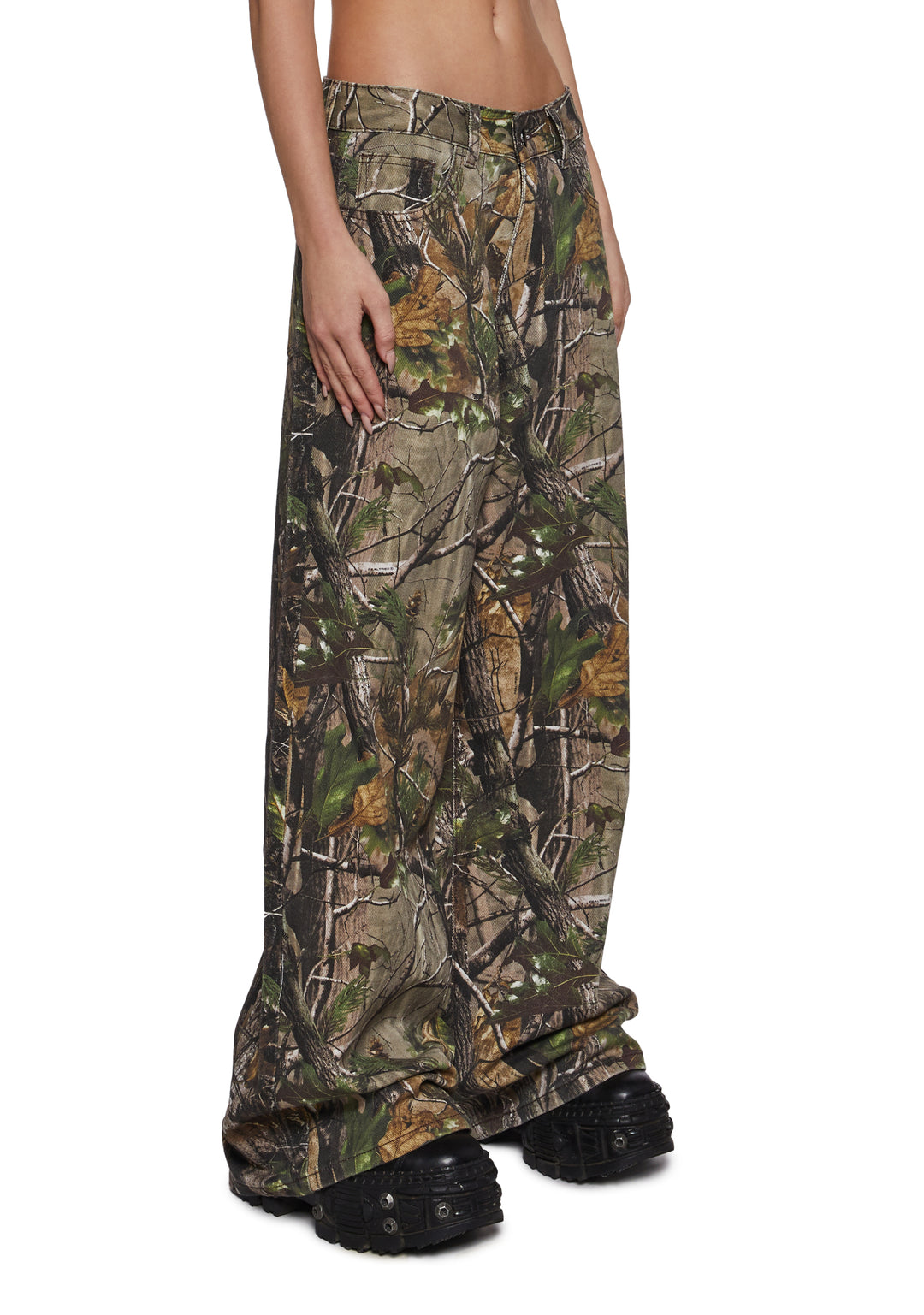Dolls Kill x RealTree Camo Wide Leg Jeans - Multi - Image 3