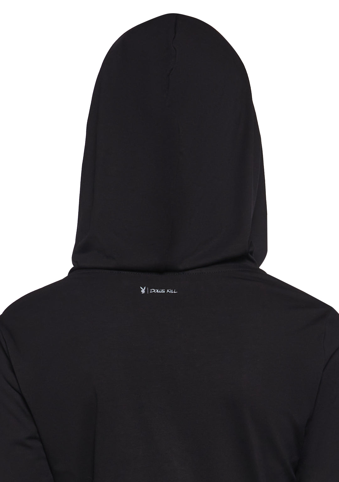 Dolls Kill x Playboy Zip Up Fitted Hoodie - Black - Image 7