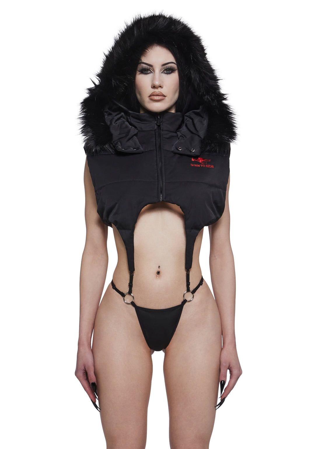 Namilia Born To Ride Puffer Vest - Black