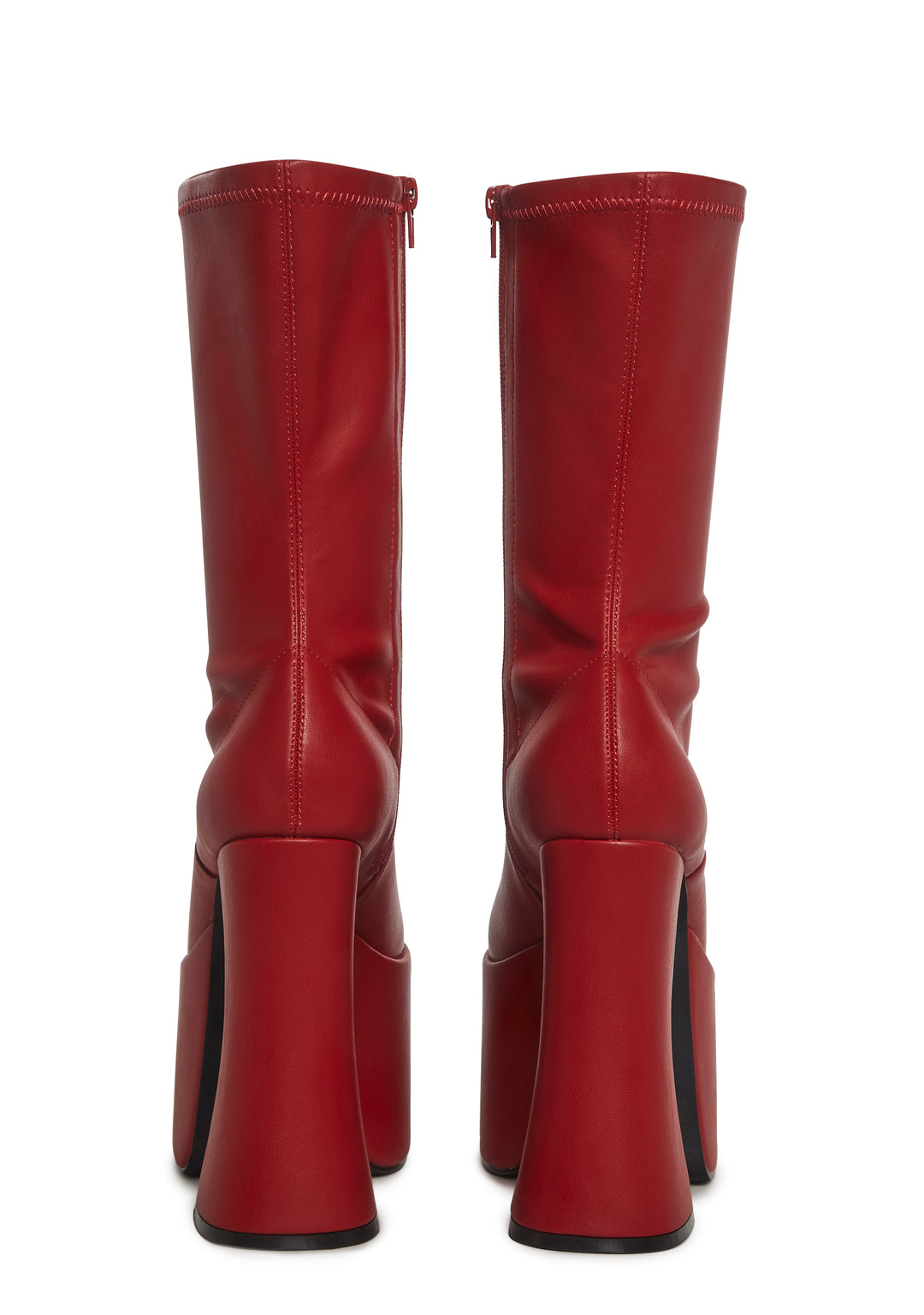 Retro Party Stretch Boots - Red - Image 4