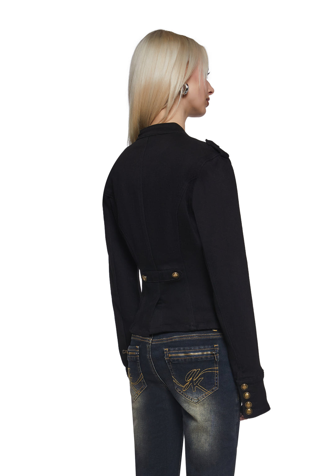Womens Stretch Twill Jacket Widow - Black - Image 4