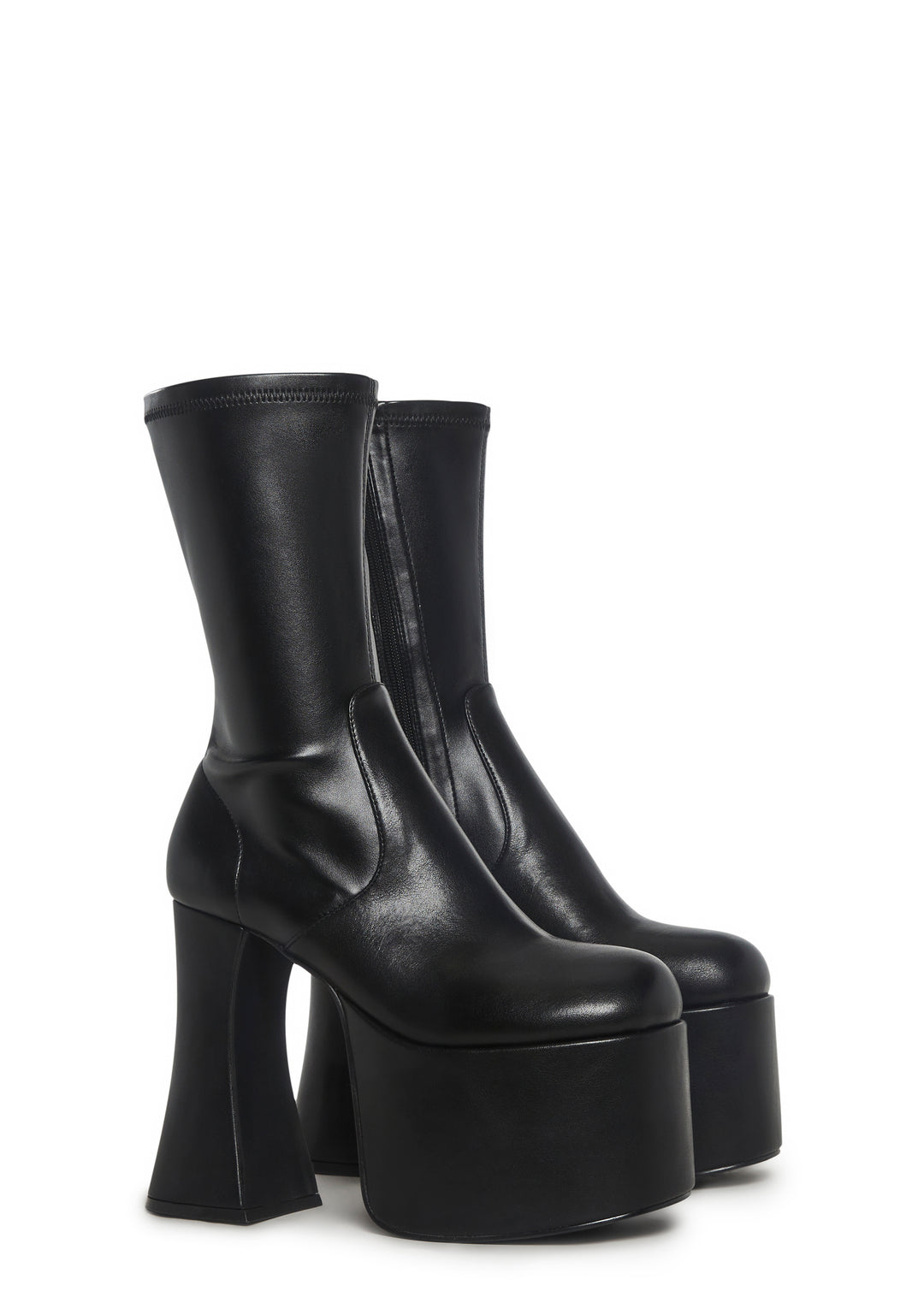 Retro Party Stretch Boots - Black - Image 3