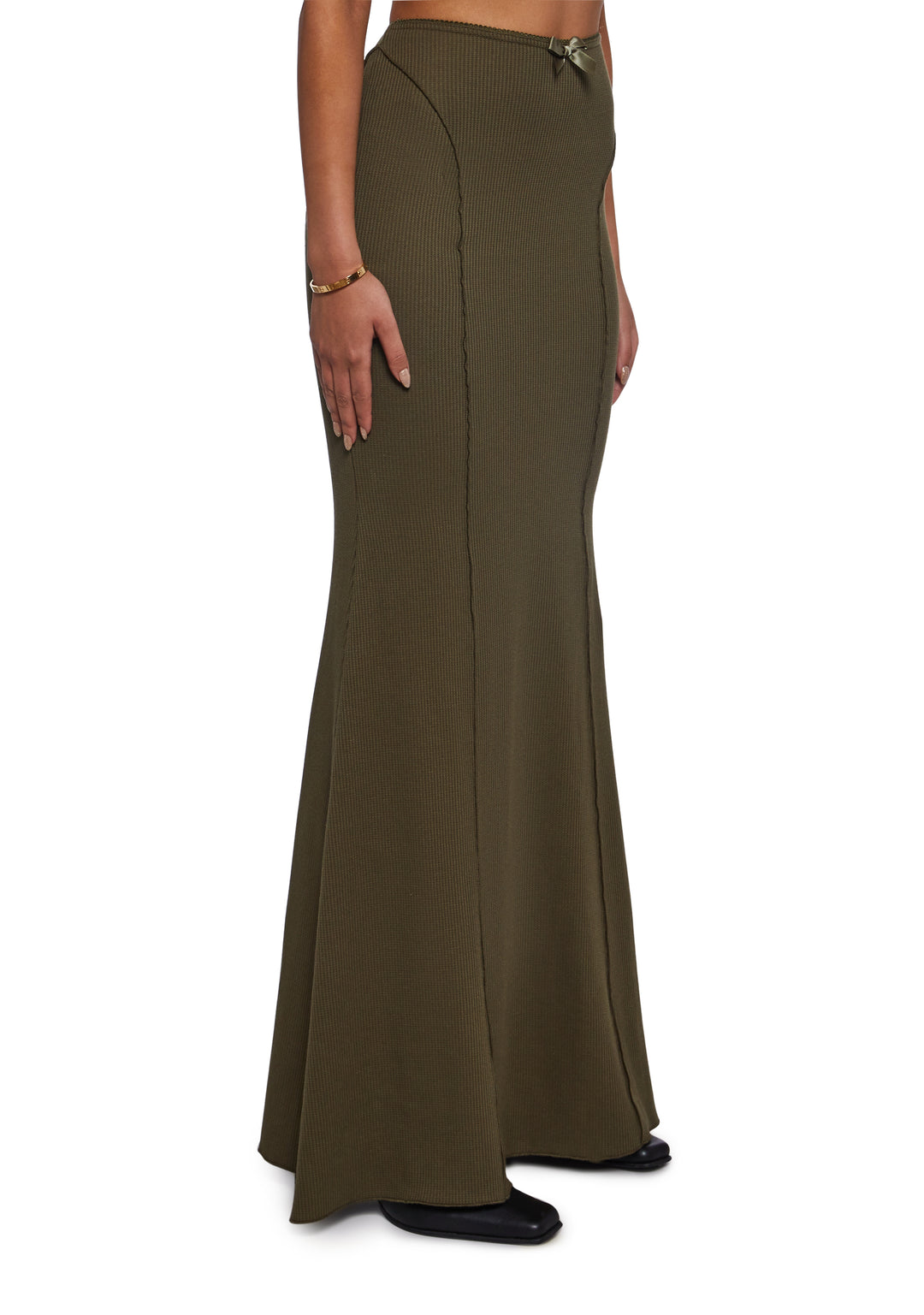 Womens Thermal Maxi Skirt Current Mood - Green - Image 3