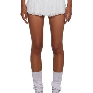Womens Sexy Lace Mini Skirt Sugar Thrillz - White