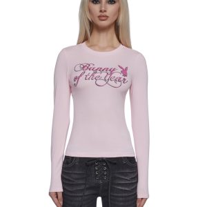 Playboy by Dolls Kill Bunny Of The Year Long Sleeve Tee - Pink