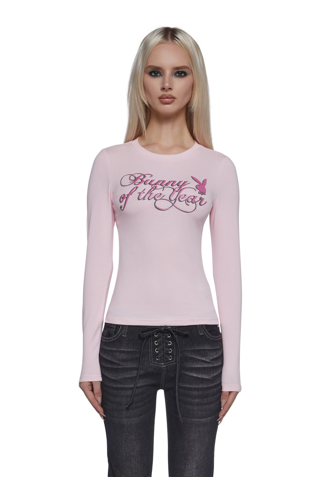 Playboy by Dolls Kill Bunny Of The Year Long Sleeve Tee - Pink
