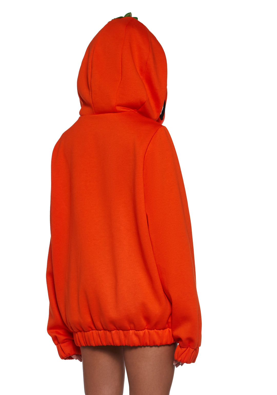 Womens Pumpkin Head Zip Up Hoodie Trickz N Treatz - Orange - Image 4