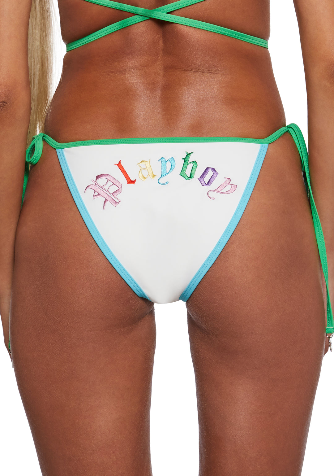 Playboy by Dolls Kill Multicolored Embroidered Swim Bikini Set - Multi - Image 4