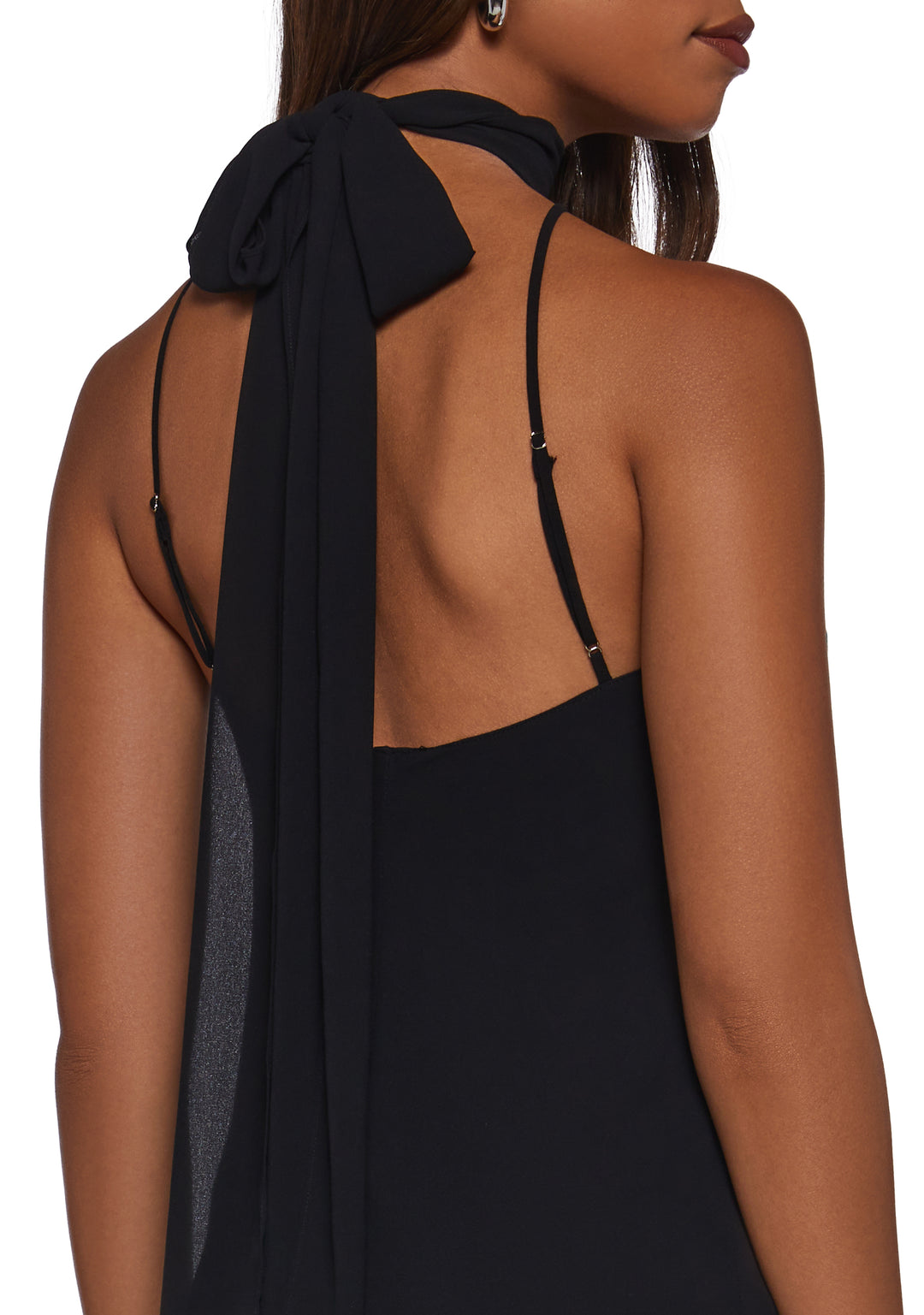 Womens Mesh Halter Dress - Black - Image 6