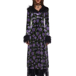 Betsey Johnson Crushed Velvet Floral Duster - Multi