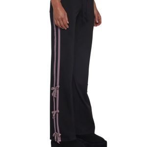 Womens WIde Leg Pants With Bows Current Mood - Black