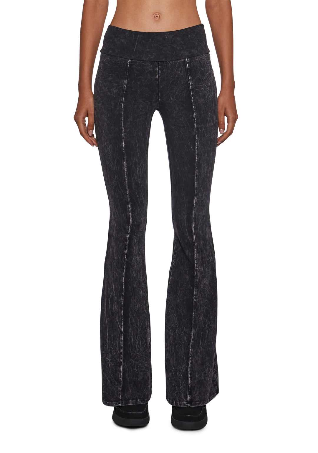 Cotton Washed Flared Pants Current Mood - Black