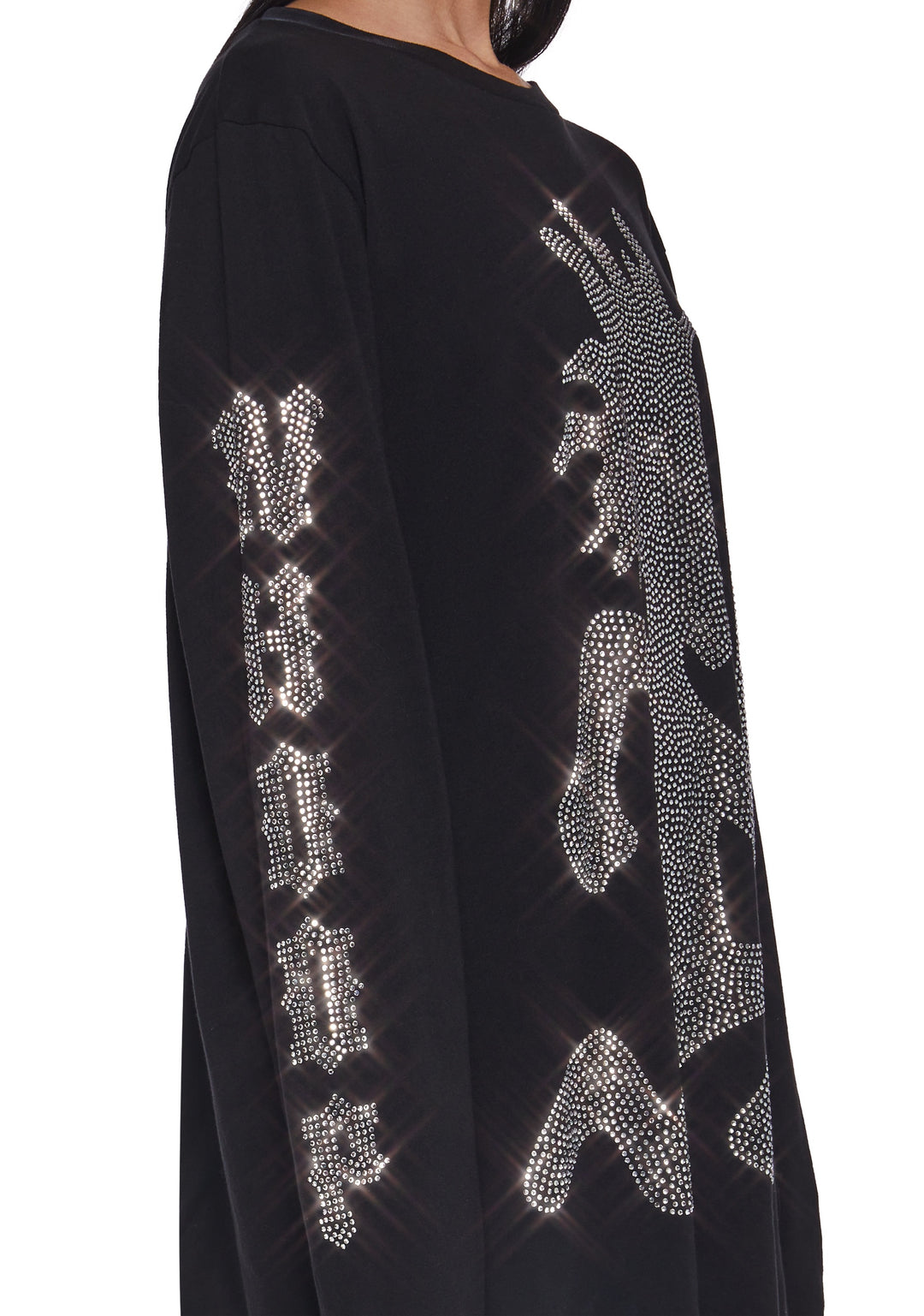 Dolls Kill x Insane Clown Posse Hatchet Man Long Sleeve Rhinestone Tee - Black - Image 6