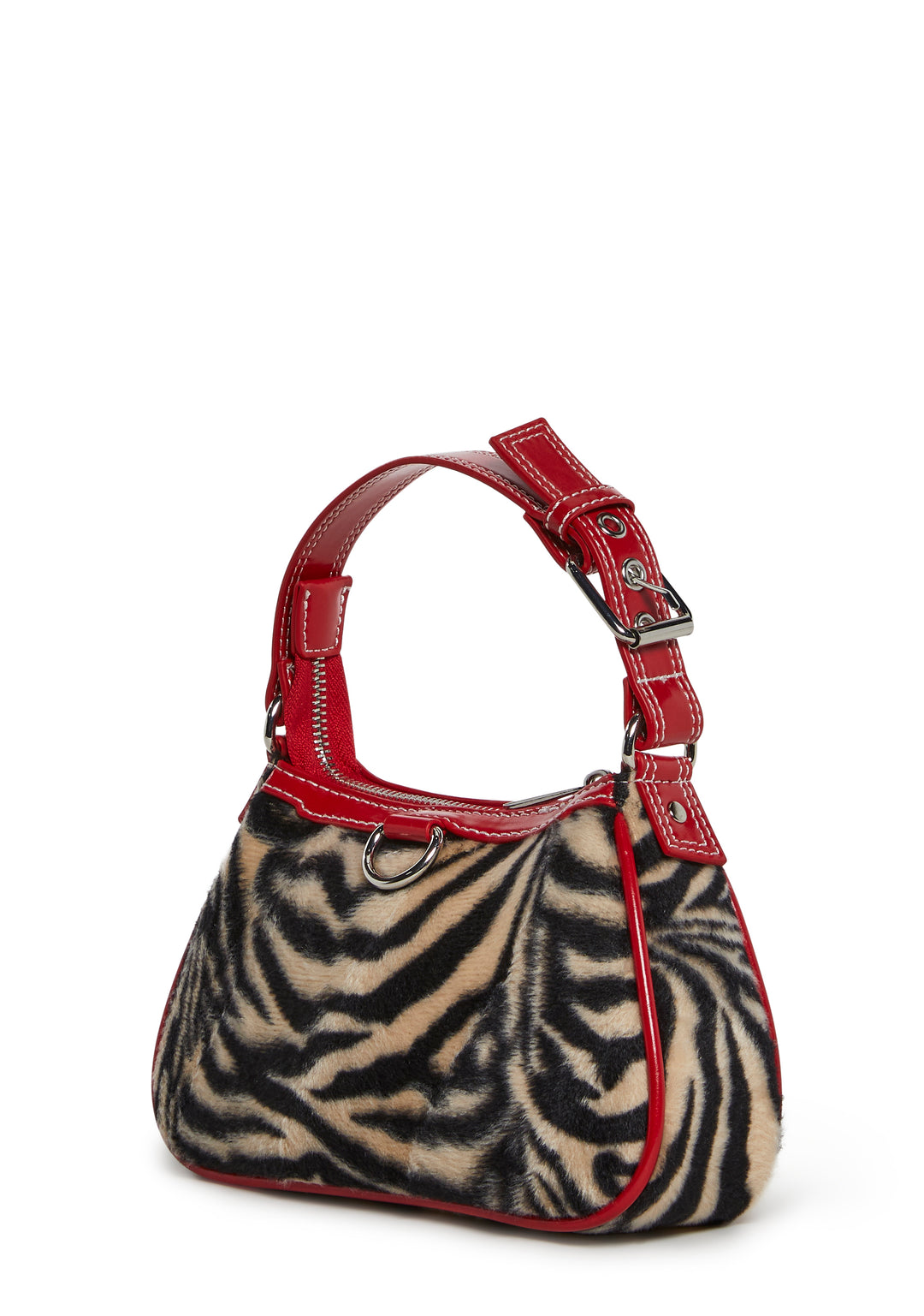 Zebra Print Baguette Shoulder Bag Current Mood - Multi - Image 4