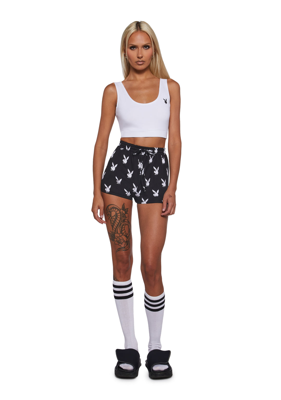 Womens Sexy Playboy Slumber Bunny Set - Black - Image 2