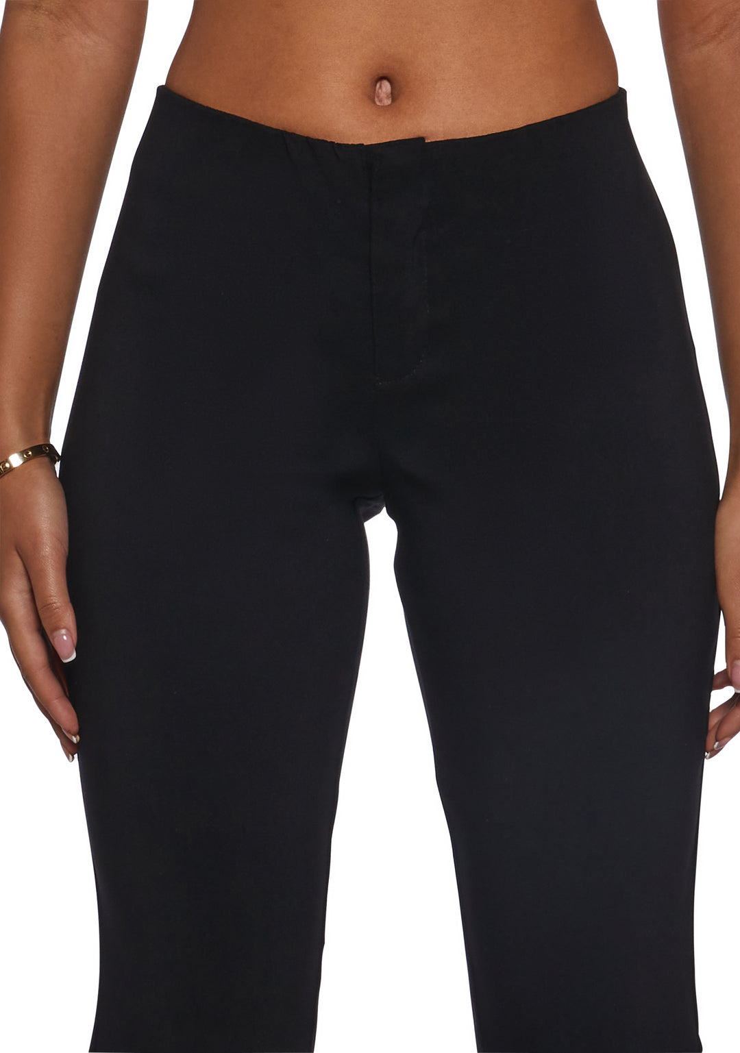 Womens Bengaline Low Rise Trouser Slacks Current Mood - Black - Image 5