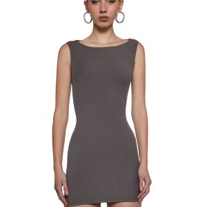 Womens Bodycon Dress Current Mood - Gray