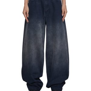 Womens Wide Leg Jeans - Blue