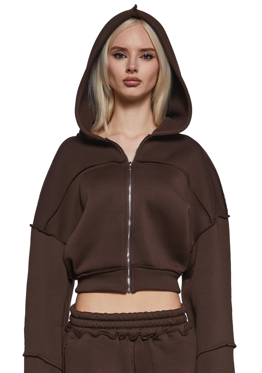 Womens Sweat Suit Set - Brown - Image 5