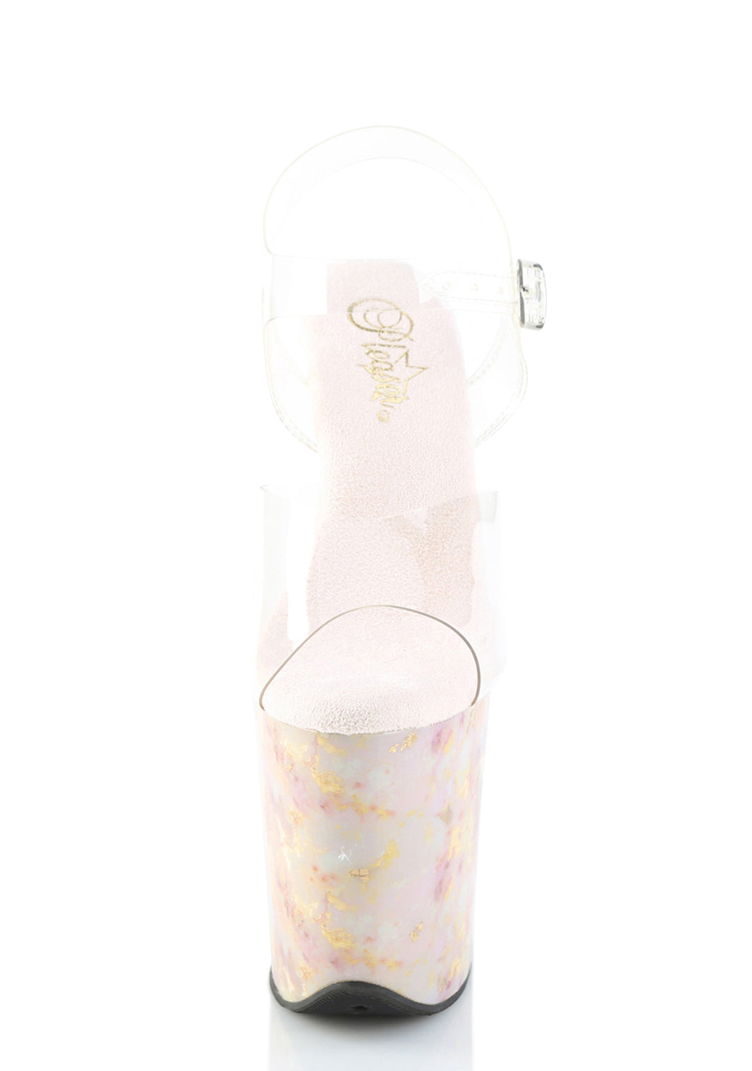 Flamingo-808MB Platform Ankle Strap Sandals-Blush-Gold Marble - Image 3