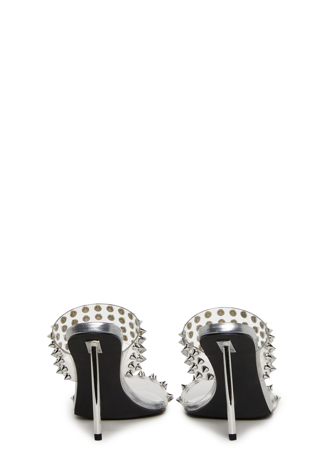 Spiked Detailed Mules Current Mood - Silver - Image 4