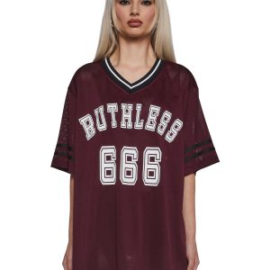 Womens Ruthless Jersey Top Current Mood - Red
