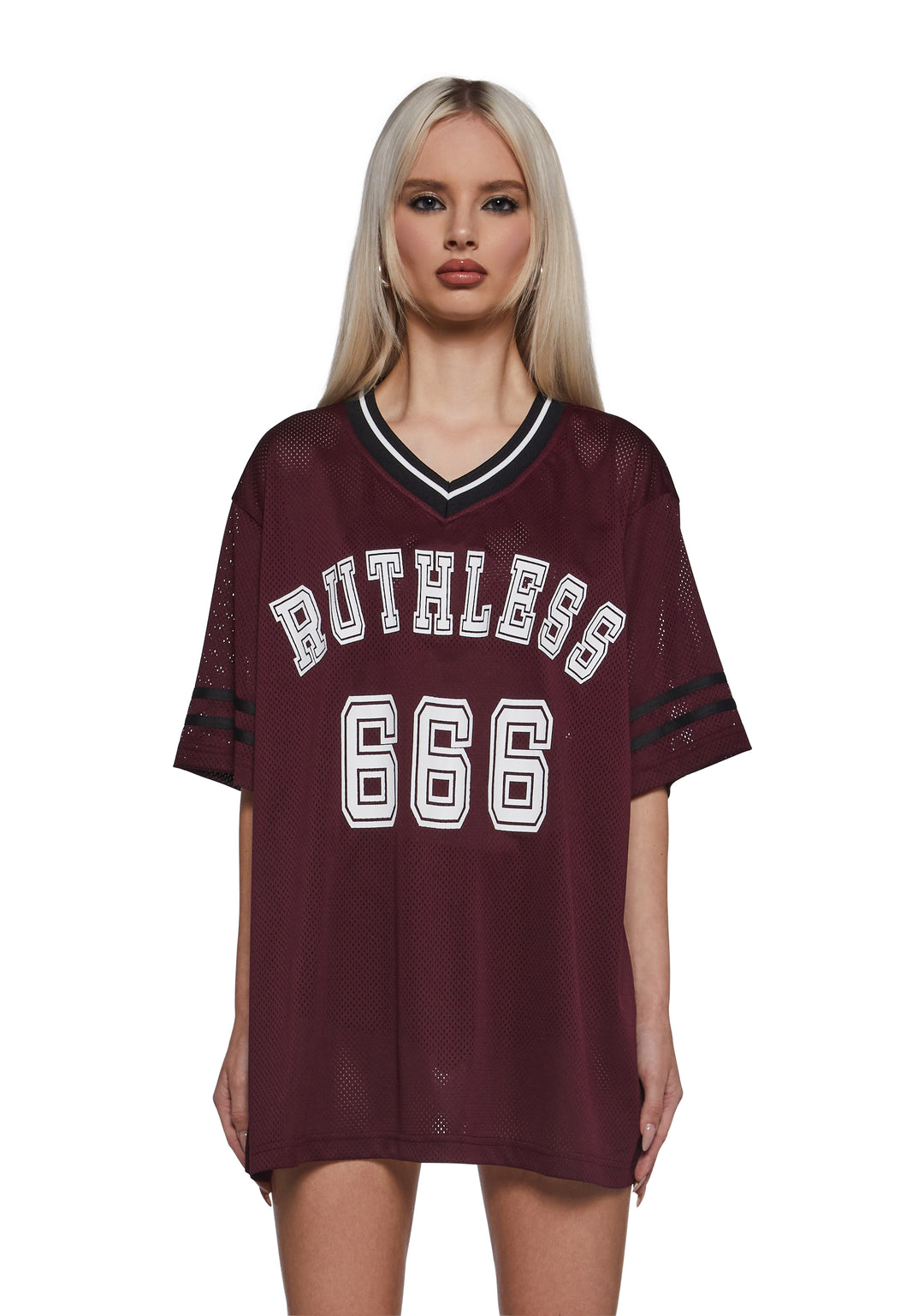 Womens Ruthless Jersey Top Current Mood - Red
