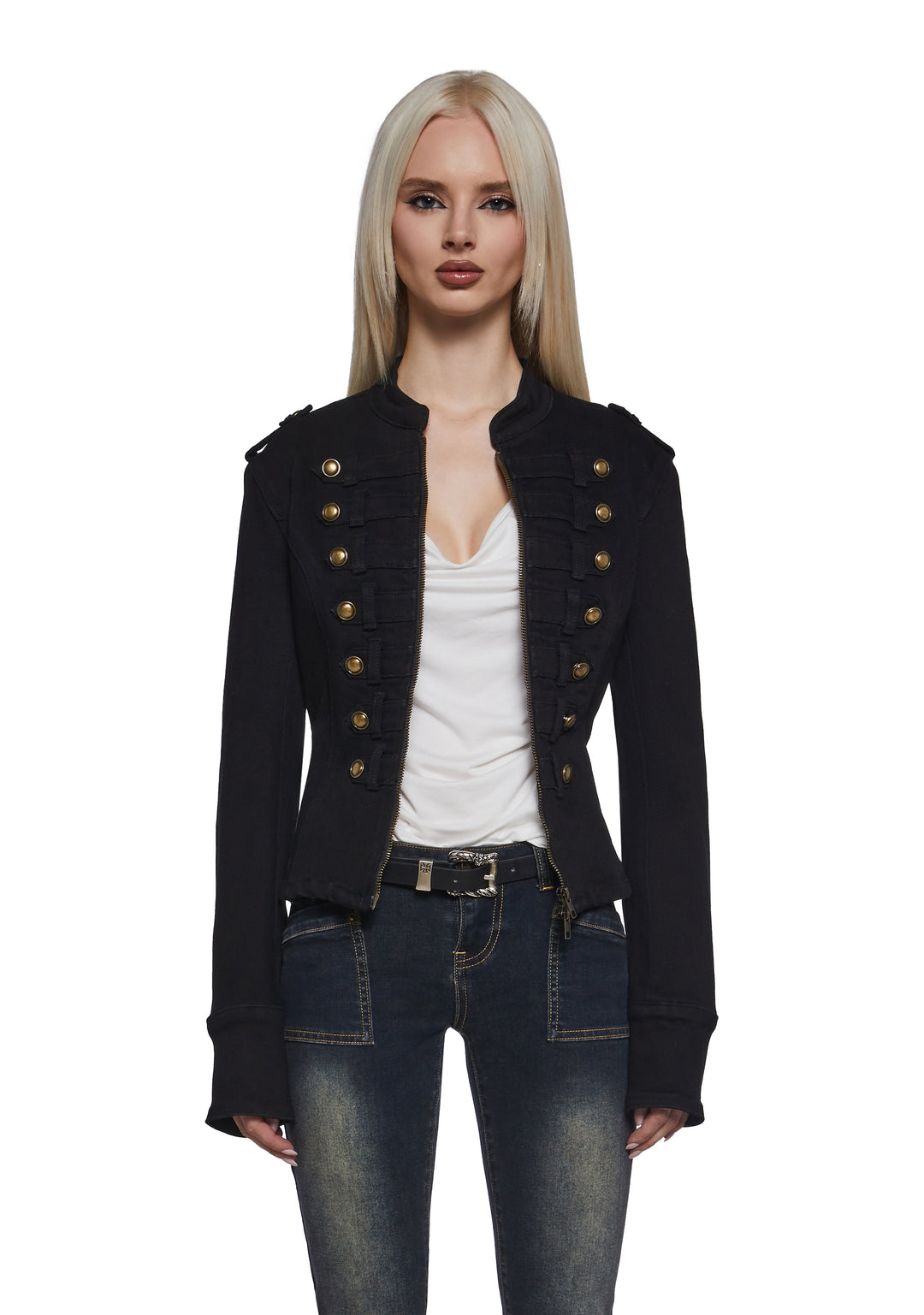 Womens Stretch Twill Jacket Widow - Black - Image 8