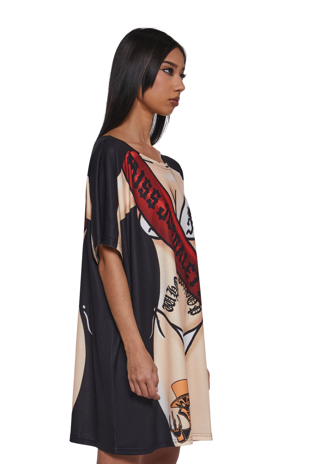 Dolls Kill x Insane Clown Posse Bikini Graphic Oversized Tee - Black - Image 3