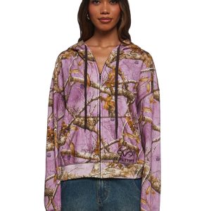 Dolls Kill x RealTree Oversized Camo Hoodie - Pink